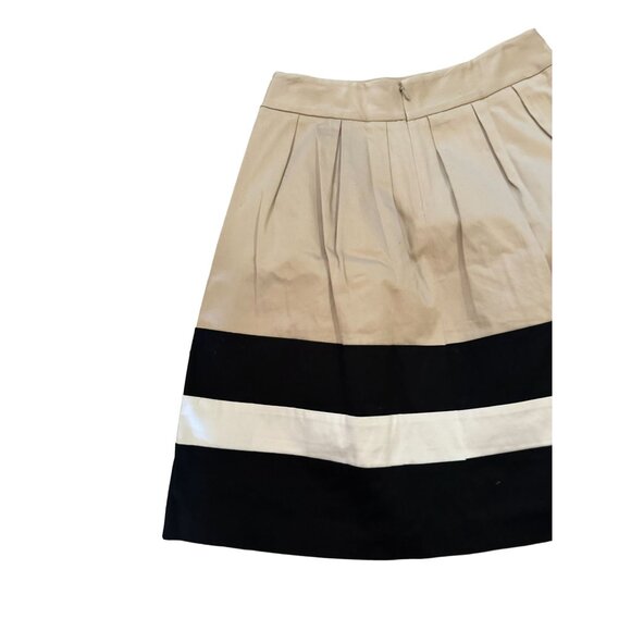 WHITE HOUSE BLACK MARKET WHBM Tan Black A Line Skirt Size 0 - Picture 4 of 7